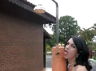 Latina chick loves deepthroating bigcocks